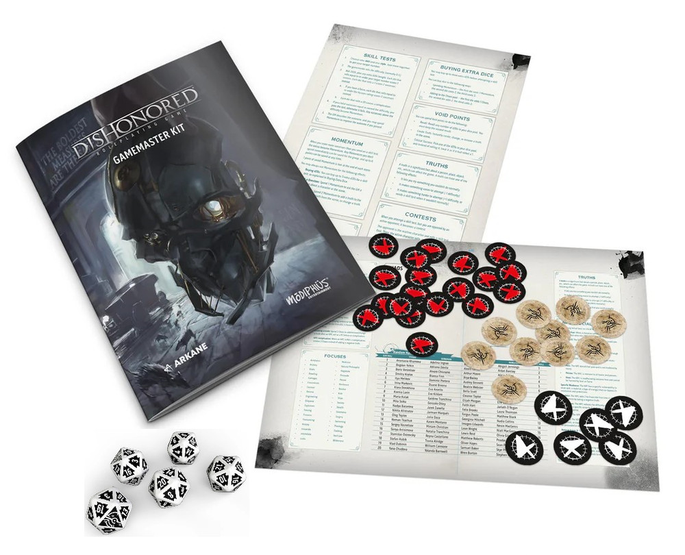 Dishonored RPG Bundle - Core Rulebook, Gamemaster Toolkit & Dice Set ($124 MSRP)