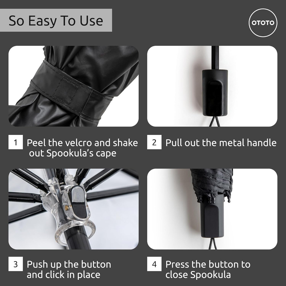 NEW! Spookula Vampire Folding, Collapsible, Umbrella, Unique, Goth Accessories,