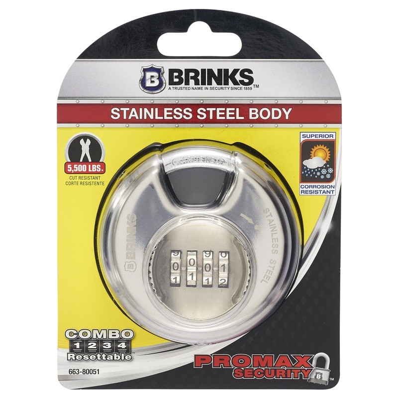 Resistant Discus Padlock Combination Lock Stainless Steel Security Storage Lock