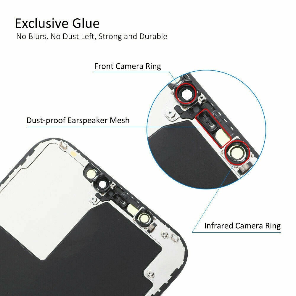 For iPhone 12 Pro Max Soft OLED Display Touch Screen Digitizer Replacement Frame