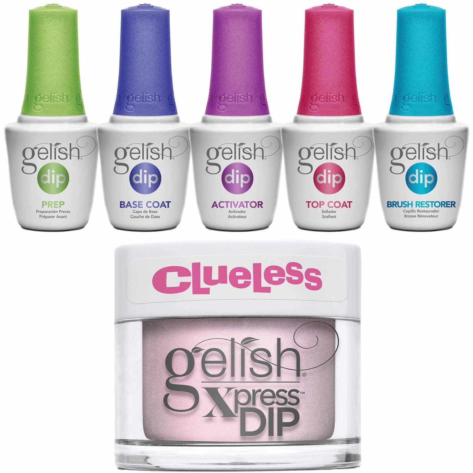 Gelish Dip Bundle, Includes Basix Kit and Light Pink Metallic Dip Powder