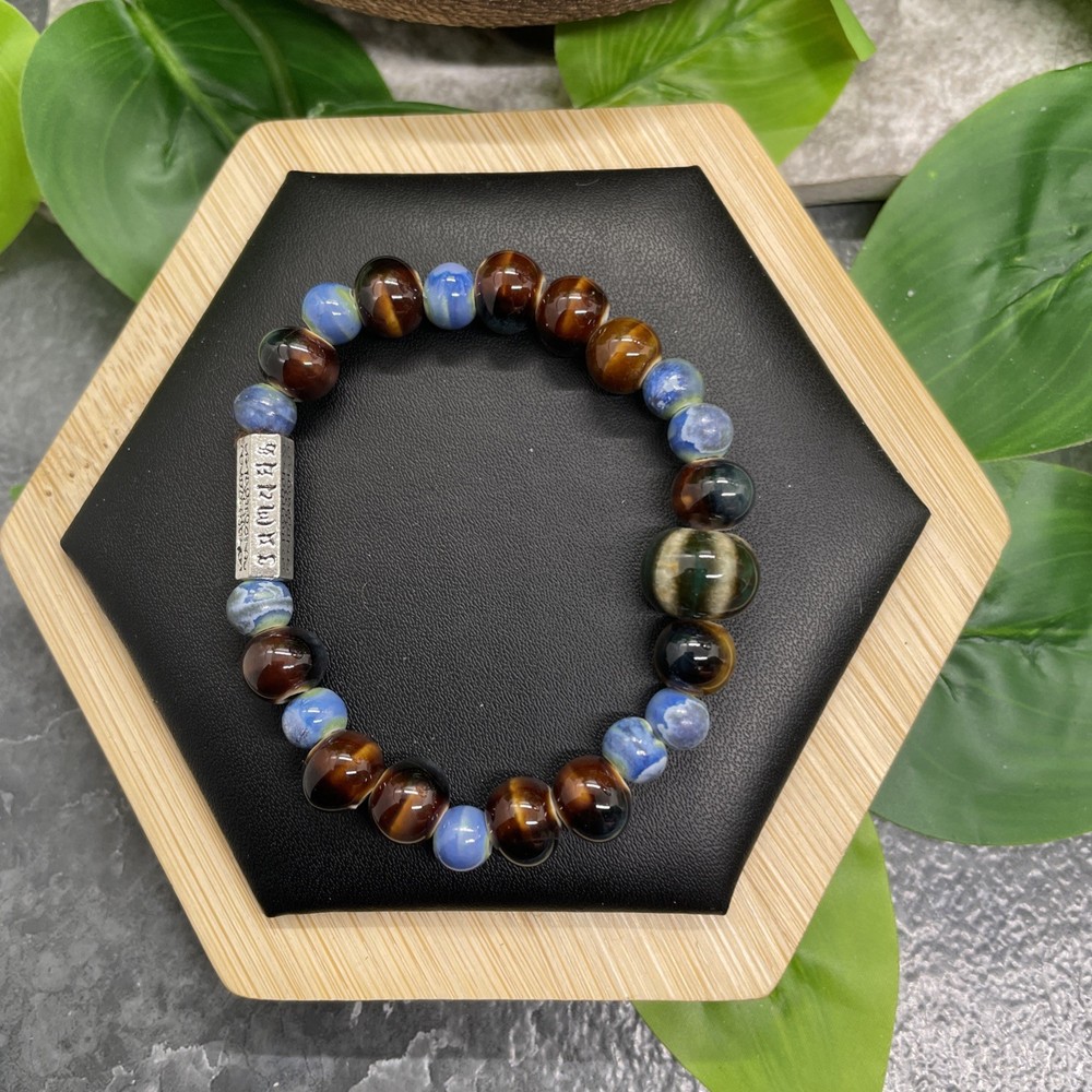 Handmade Ceramic Bead Beaded Stackable 6” Plus Stretch Bracelet New B26