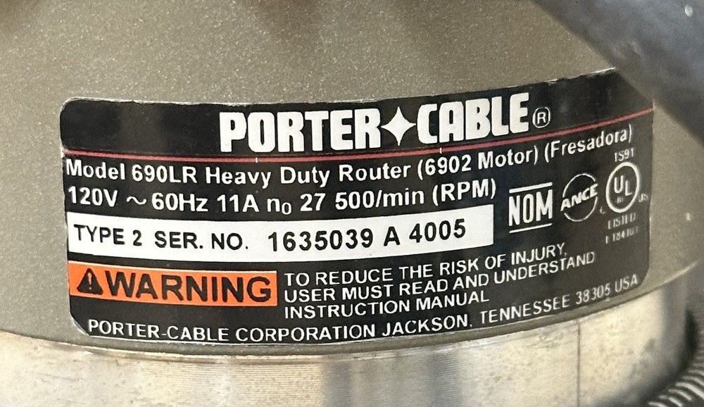 Porter Cable 690LR Type 2 ~ Model 1001 Fixed Base