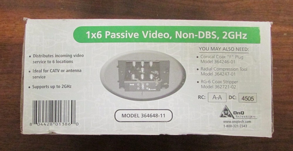 ONQ Model 364648 11 Passive Video Module