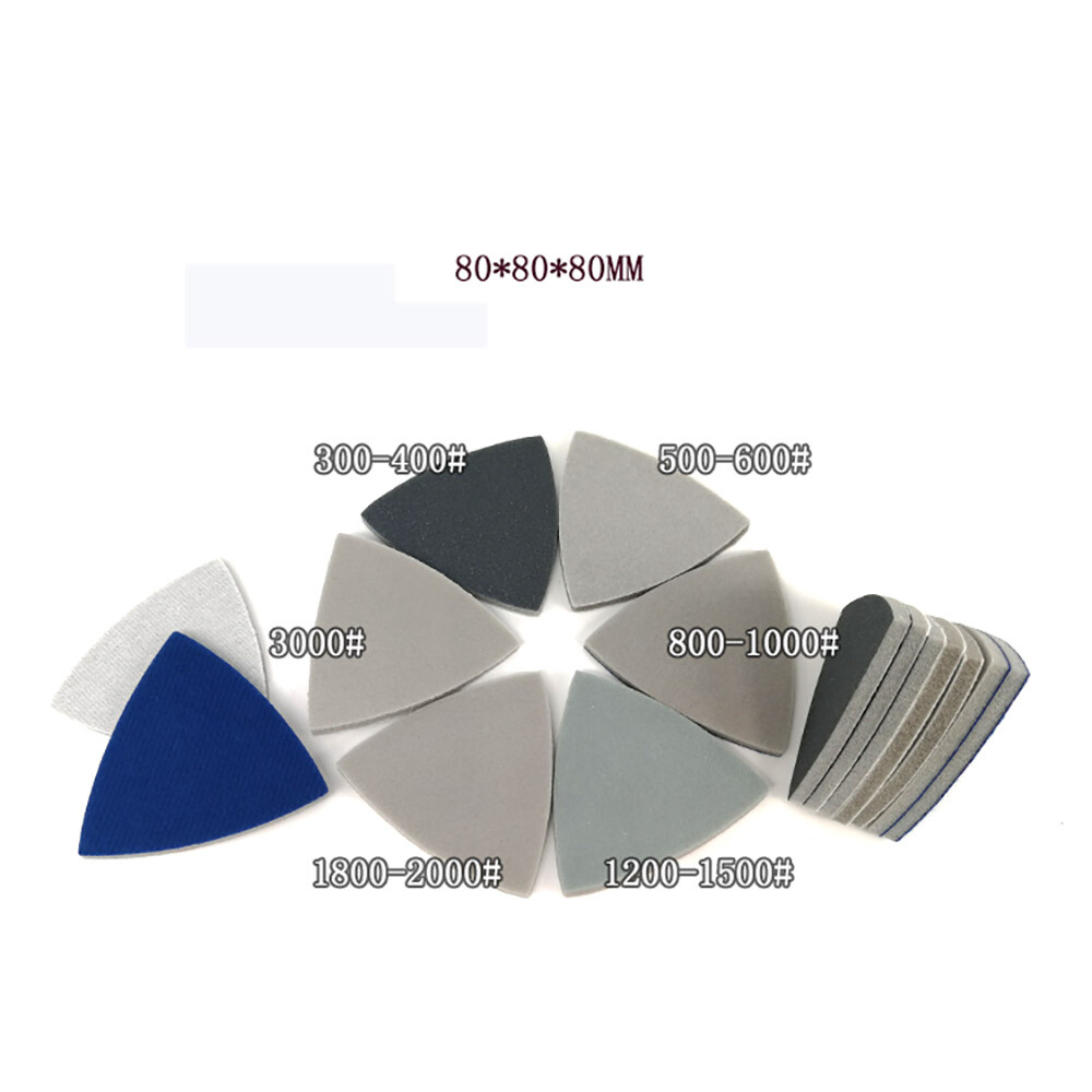 300-3000Grit 80mm Mouse Sanding Sheets Triangular Sponge Sander Pad Wet Dry Sand