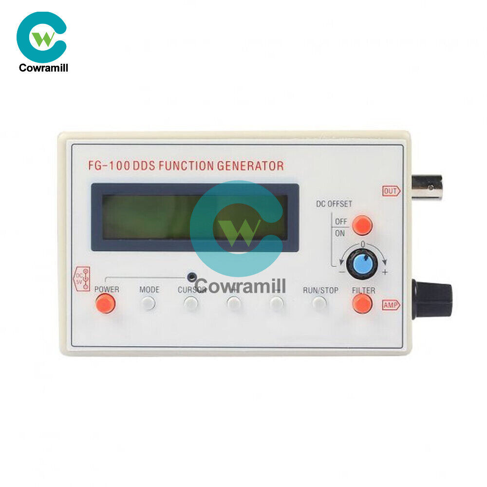 DDS Function Signal Generator Module 1HZ-500KHz Sine +Square Wave + Case FG-100b