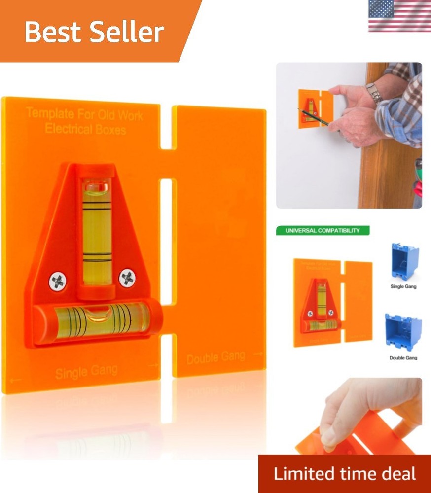 Simple & Effective Wall Box Template with Integrated Level - No Measuring Needed