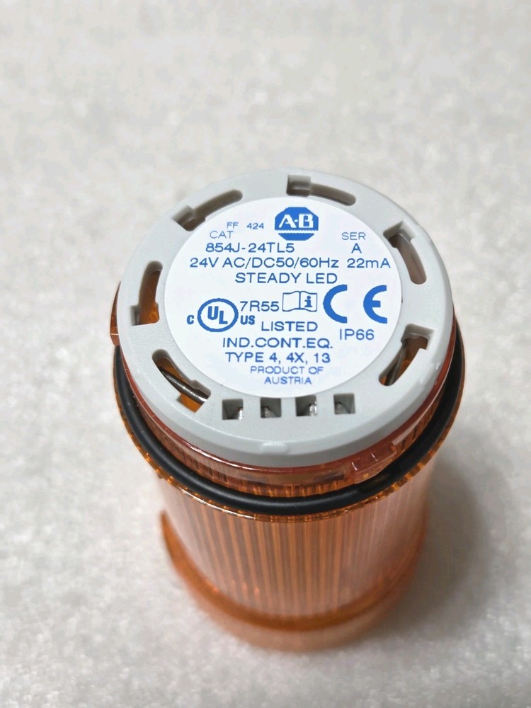 Allen Bradley 854J-24TL5 Light Module Color Amber ,40mm Base Light Stack NOB