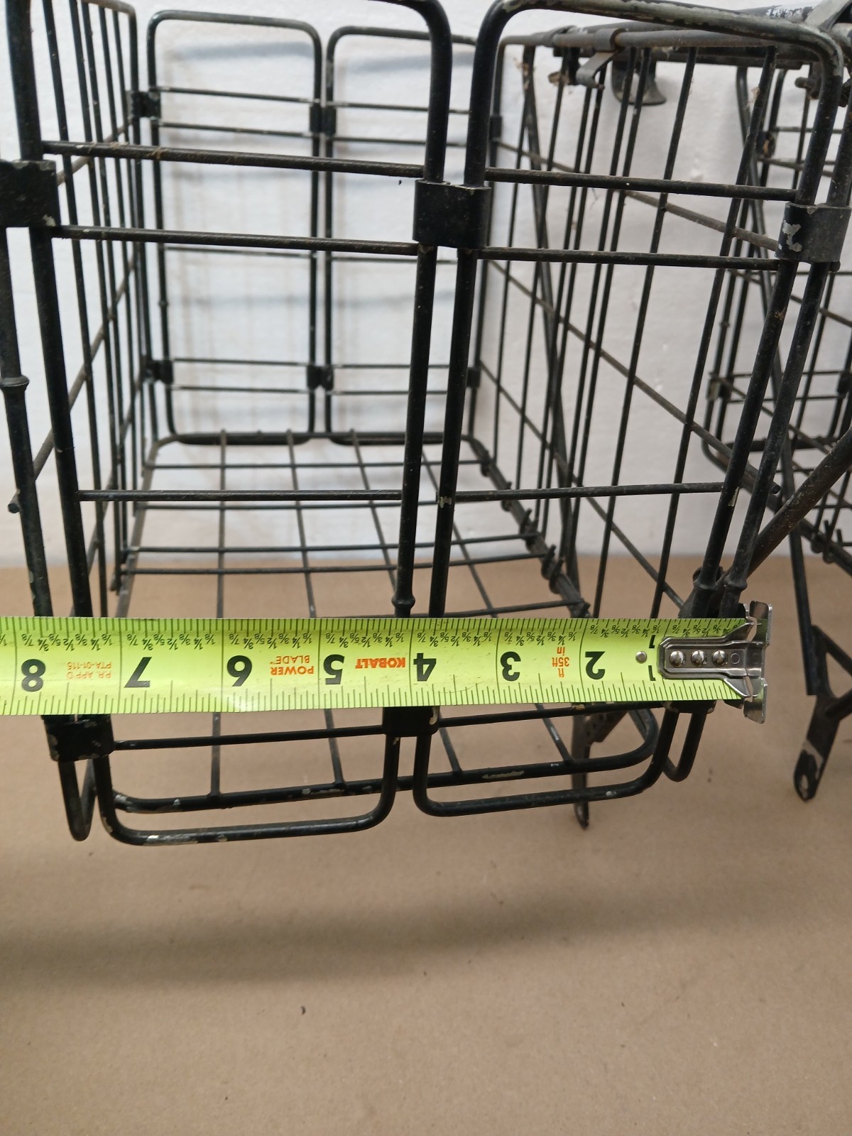 Vintage Folding Bicycle Rear Wire Pannier Cargo Basket Rack Black Metal