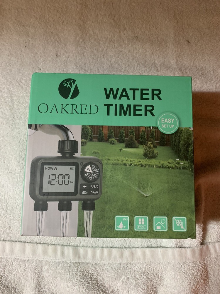 Oakred 3-Outlet Water Timer Independent Control Program Digital Garden Sprinkler