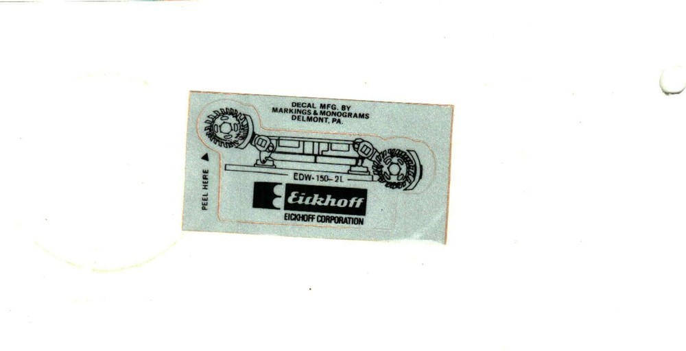 NICE OLD EICKHOFF  COAL MINING STICKER # 1050