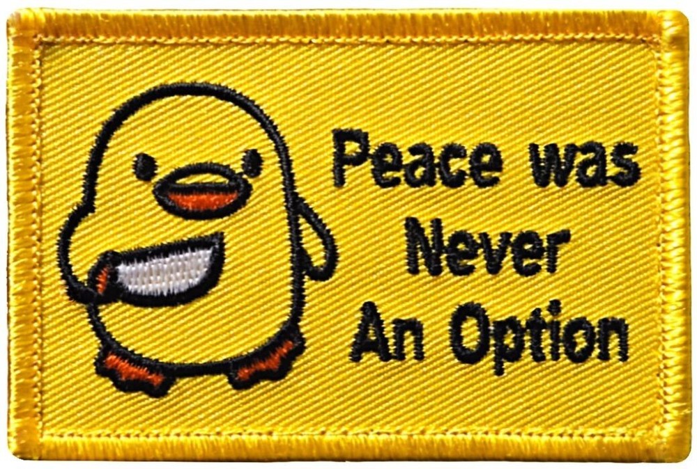 Peace was Never An Option Chick Embroidered Patch | 2PC Hook Backing 3"x2"