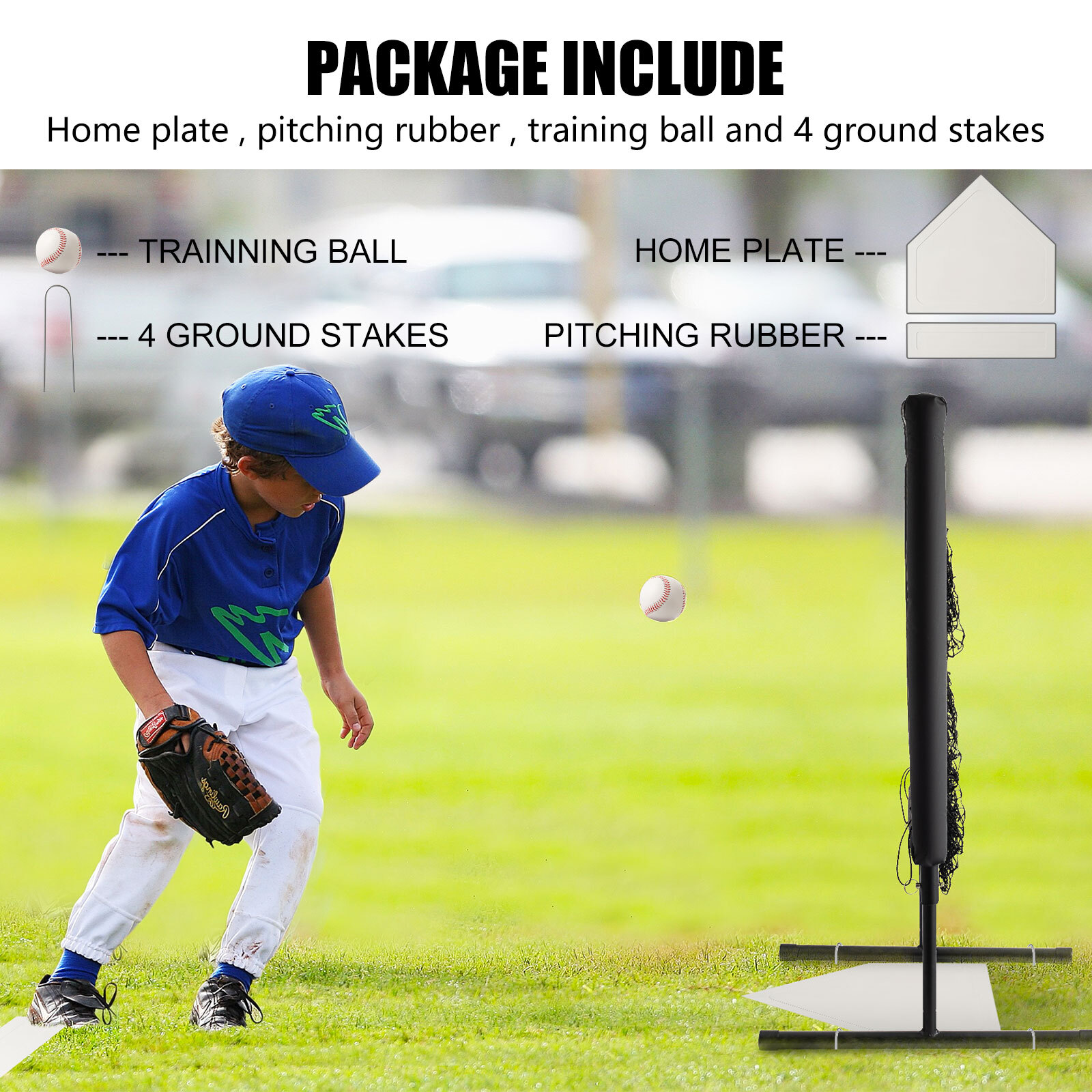 Baseball & Softball Pitchers Target | 9 Pocket Pitching Net 3 Adjustable Setting