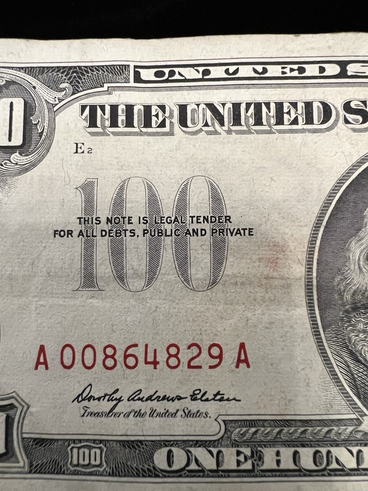 1966 A Red Seal 100 Dollar Note