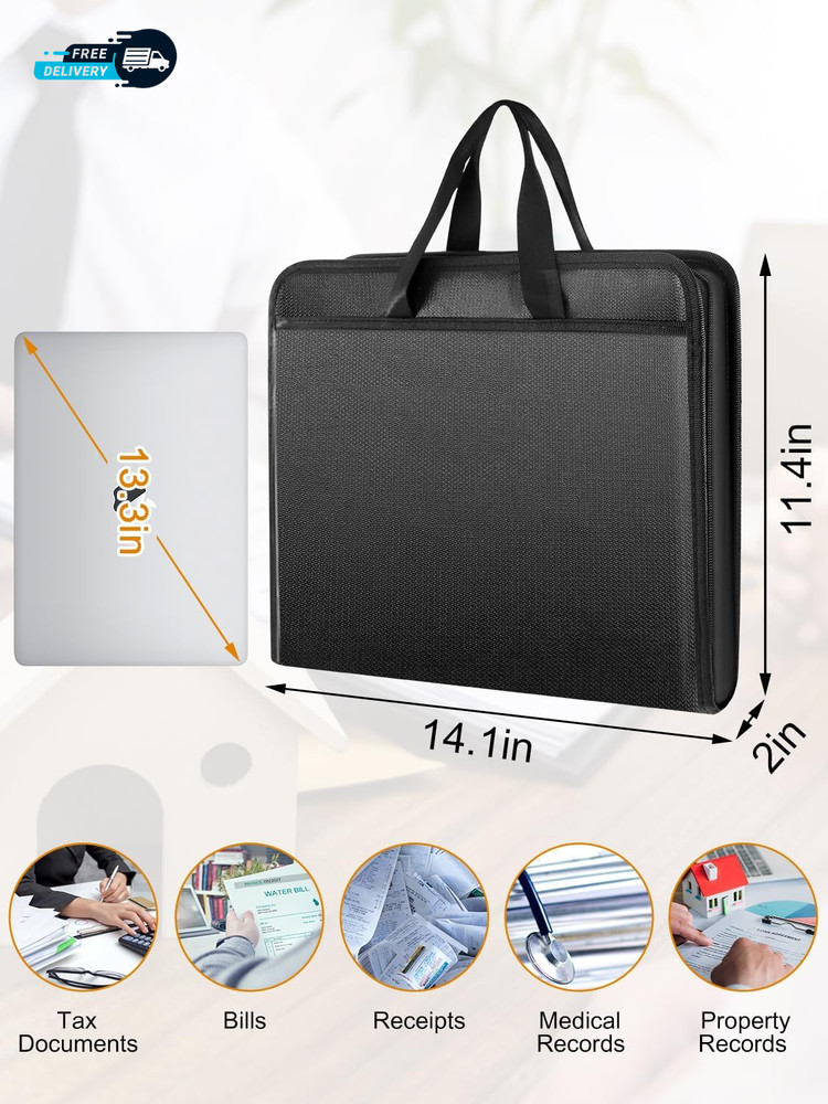 Important Document Organizer Folio Accordion File Organizer Fireproof