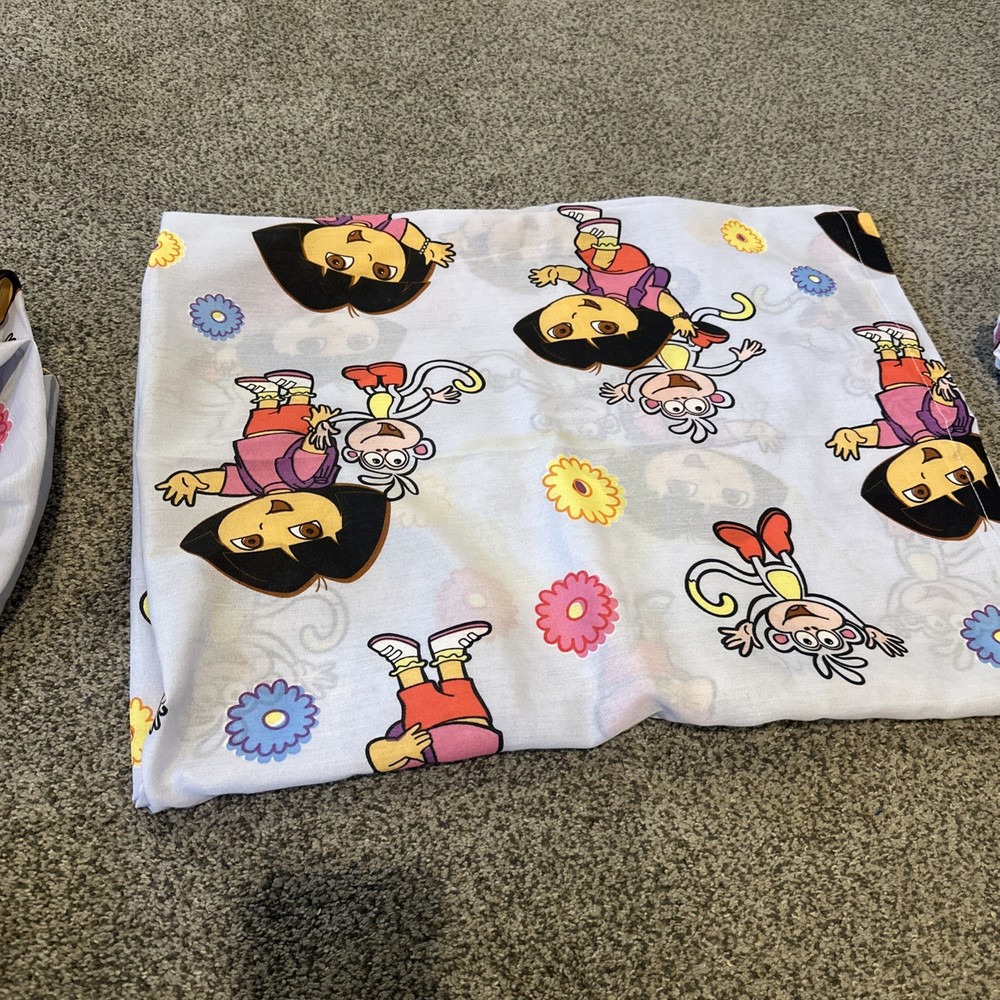Vintage Dora Explore Sheet Set Dan River Fitted & Flat Y2K USA
