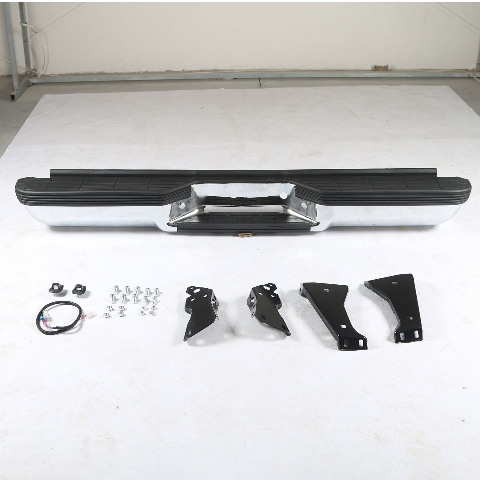 Rear Bumper For 1988-2000 Chevy Silverado GMC Sierra C/K 1500 2500 Chrome Steel