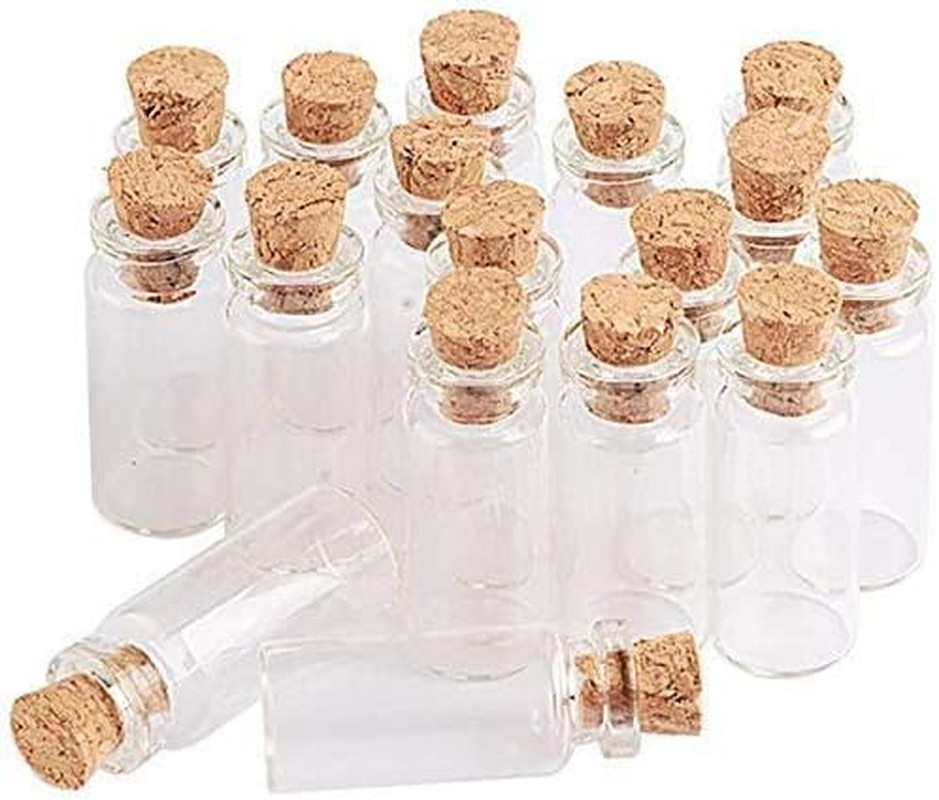 com 60 Pcs 2ml Mini Vials Clear Glass Bottles Jars Tall Tiny Jars with Corks Sto