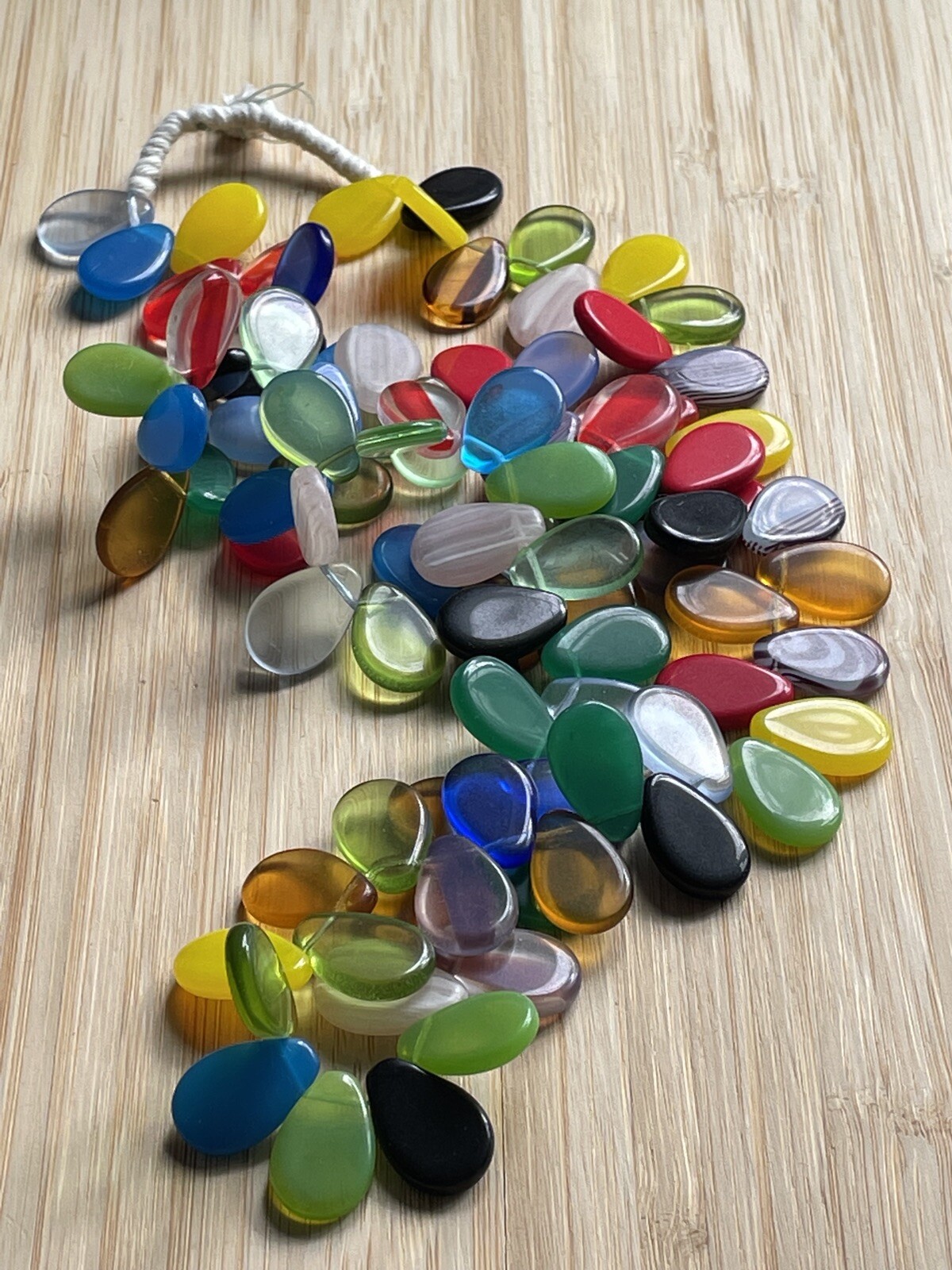 African Trade Beads Mali Wedding Necklace Czech Paddle Glass