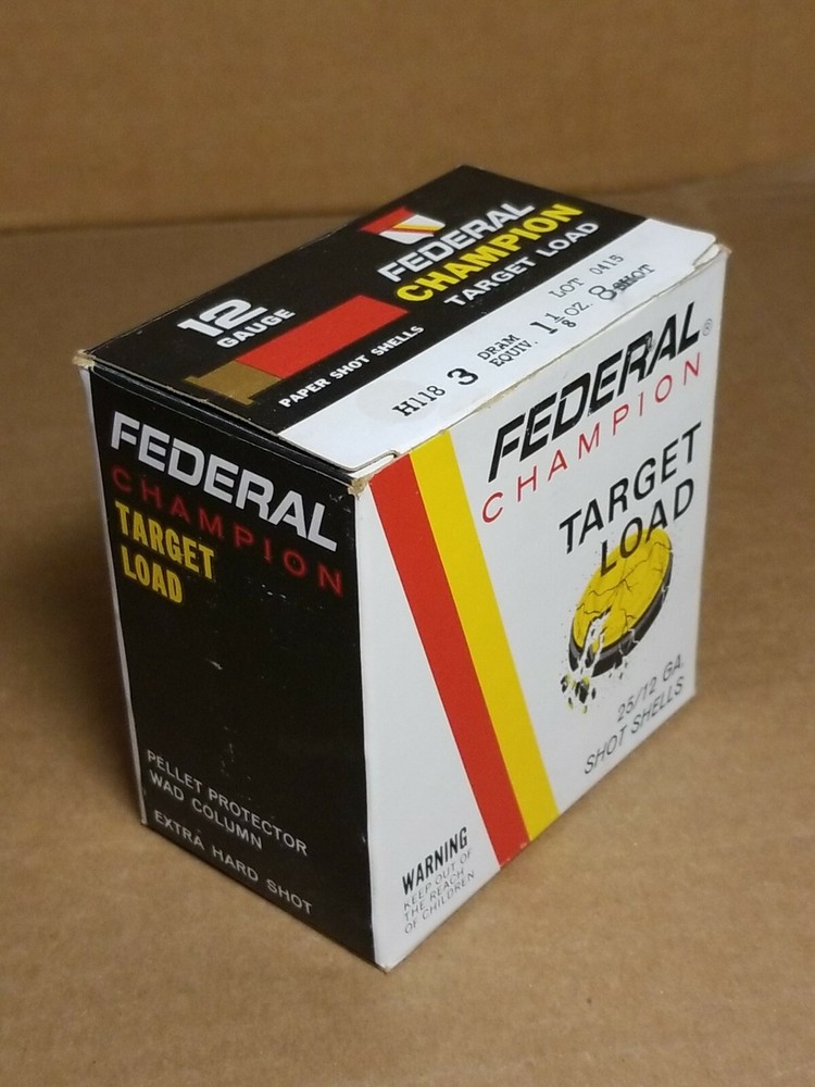 FEDERAL 12 GAUGE CHAMPION TARGET LOAD EMPTY AMMO BOX