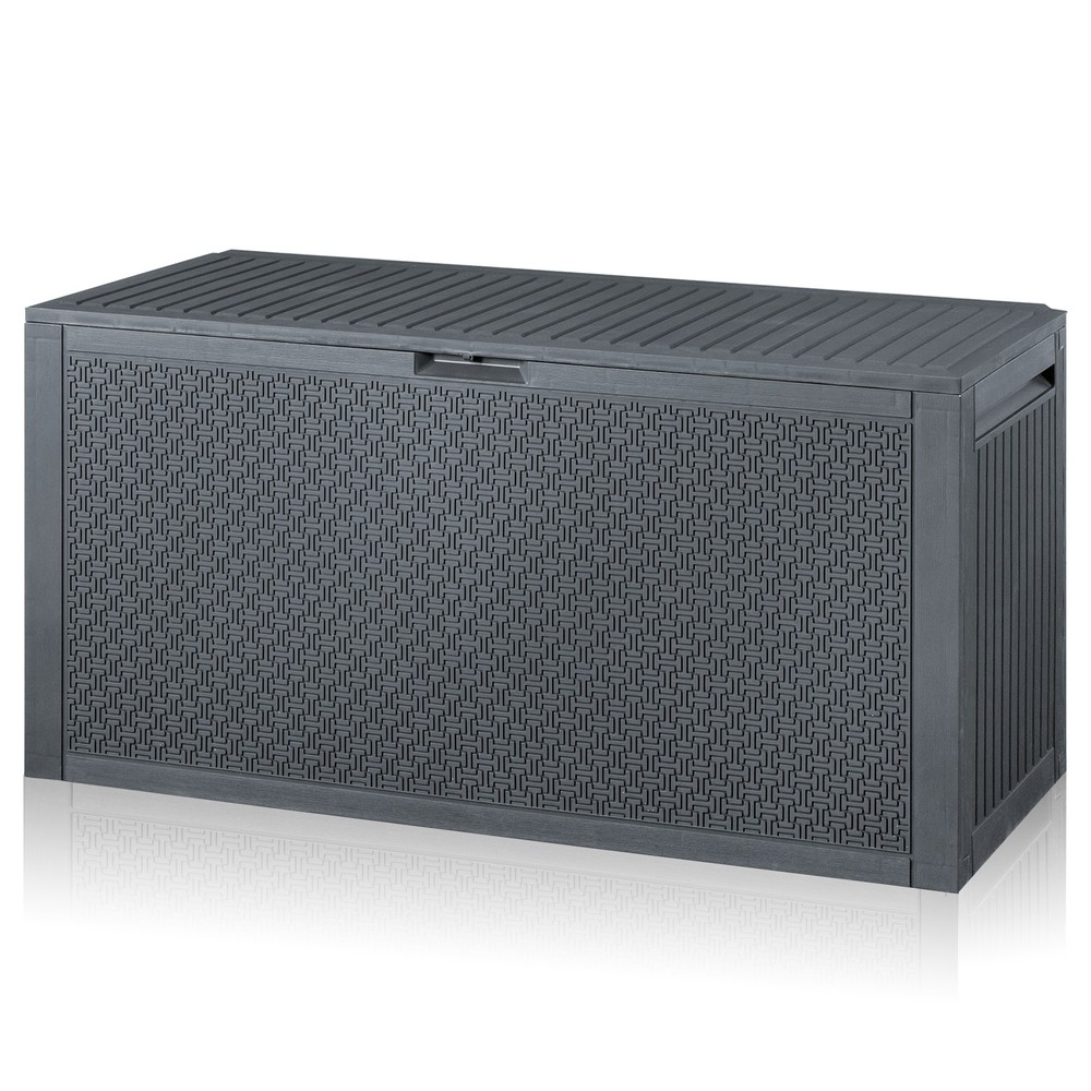 Portable 90Gallons Maze Pattern Plastic Injection Garden Lockable Storage Box