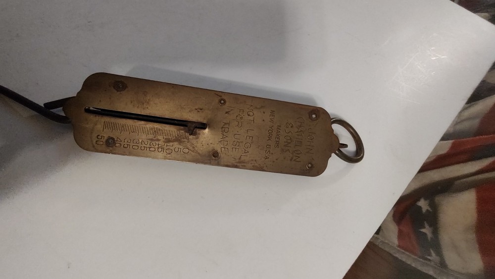 Antique Brass Hang Scale Weight Scale
