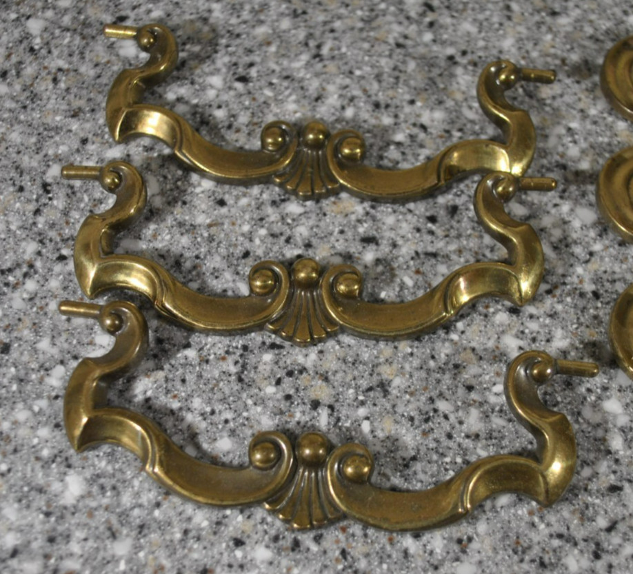 Lot Vtg KBC Cabinet Pull/Knobs, Backplate, Hinges