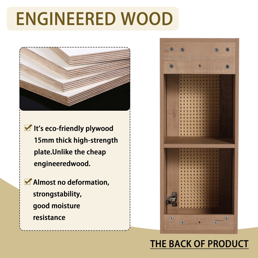 Bathroom Side Cabinet Soft Close Doors Float Mounting Design