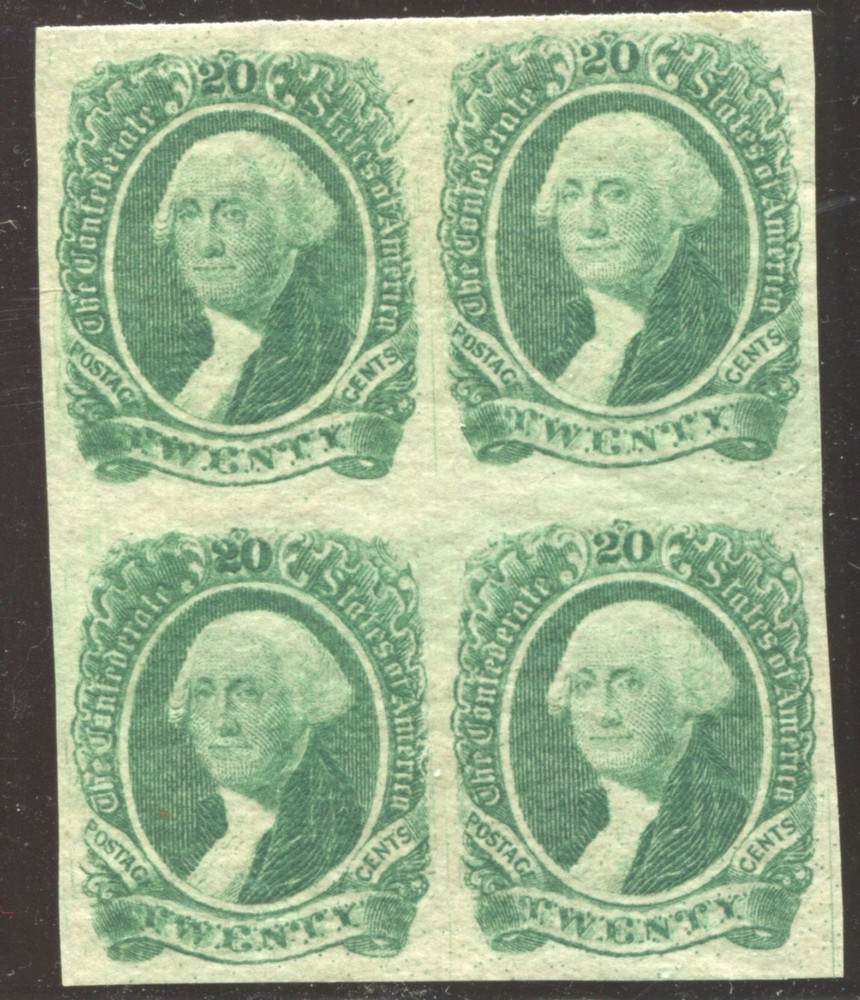 Confederate States 13 Mint Block with DOUBLE TRANSFER Variety BY2434