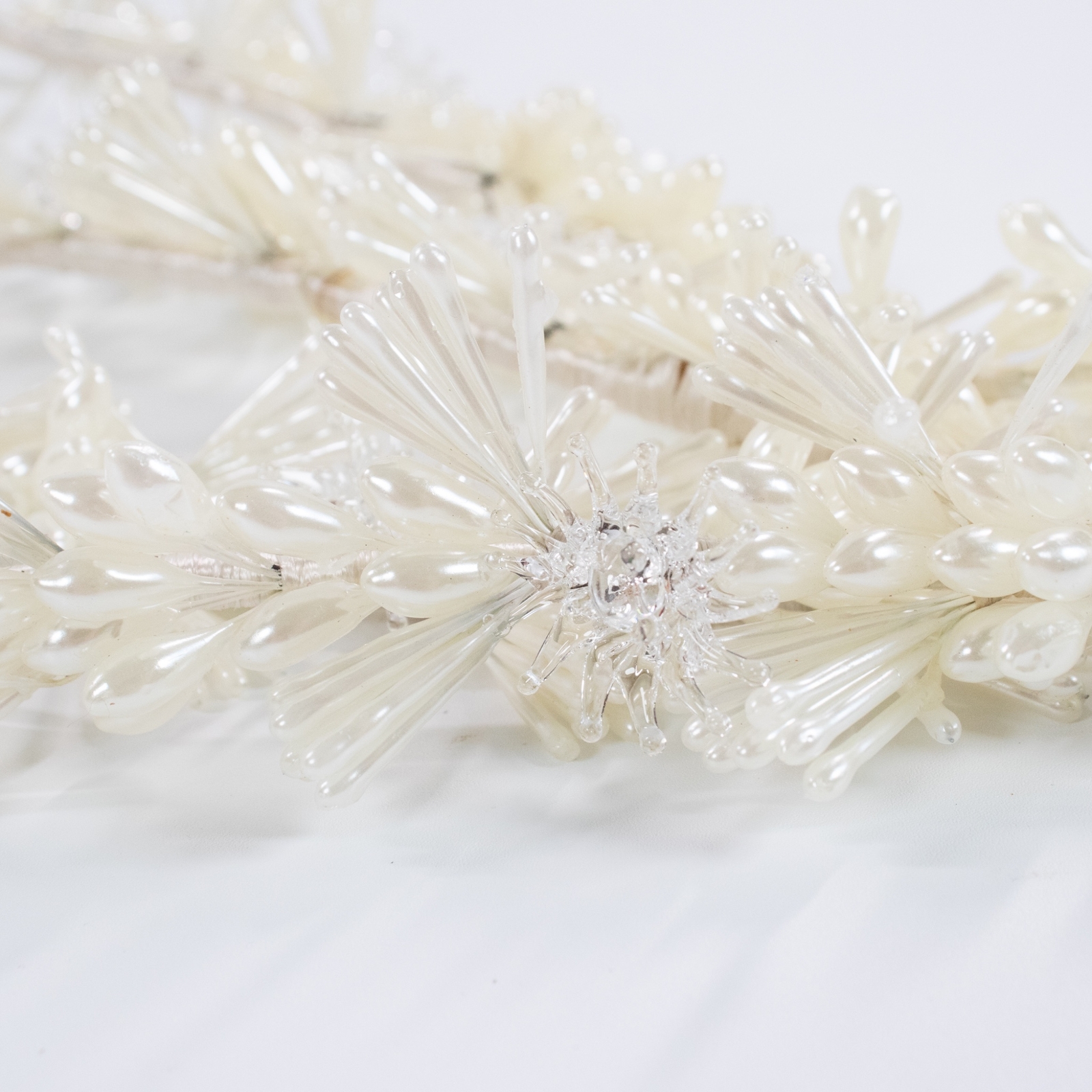 Vintage Antique Bridal Wax Flowers Blown Glass Flowers Wedding Yardage Trim