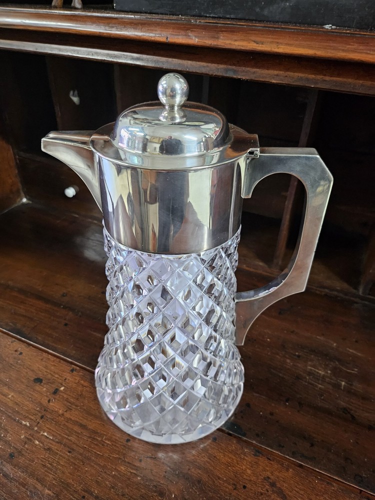 Antique Silver Plated /Crystal Lemonade Jug By Mapping And Webb
