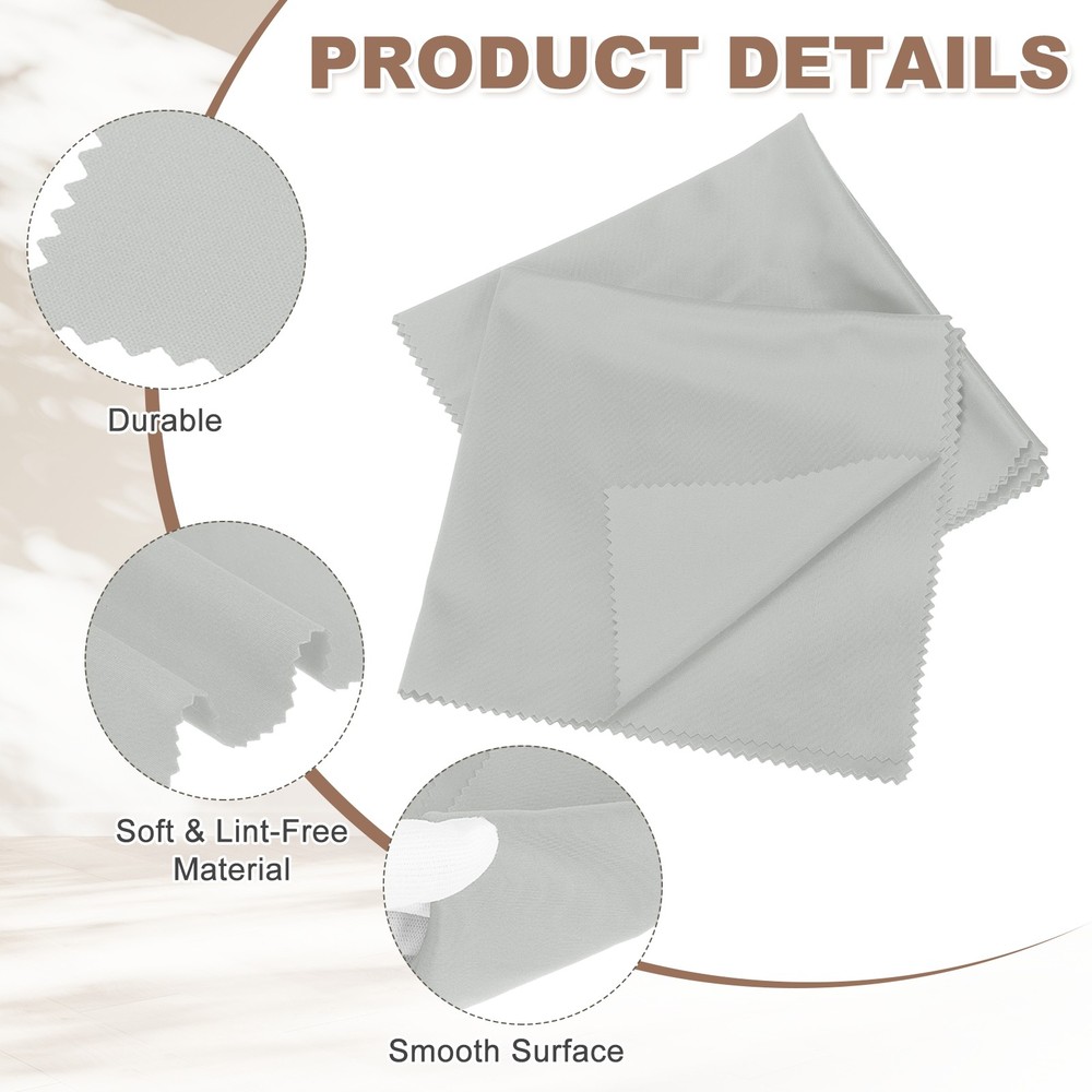 2 Pcs 16" x 16" Microfiber Record Cleaning Cloth Gray