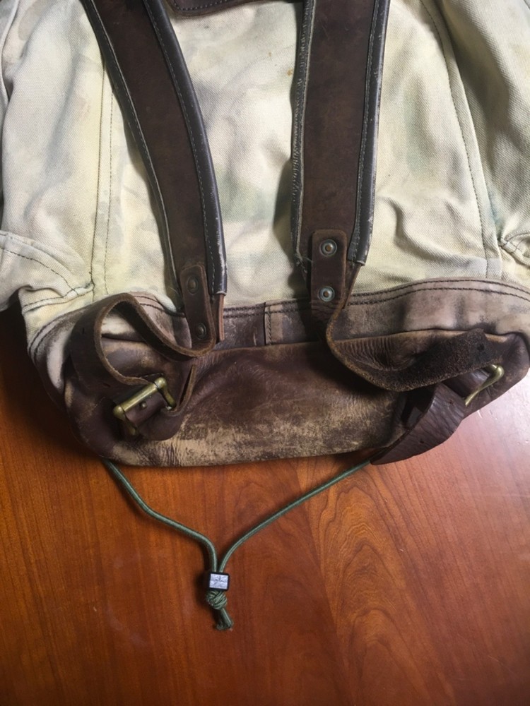 Duluth Pack Canvas Backpack Leather Straps USA Vintage