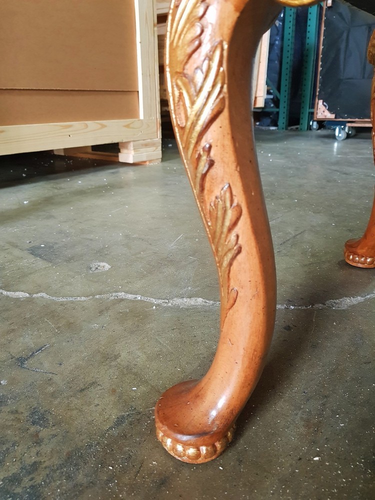 WOOD BENCH WITH RUBBED GOLD