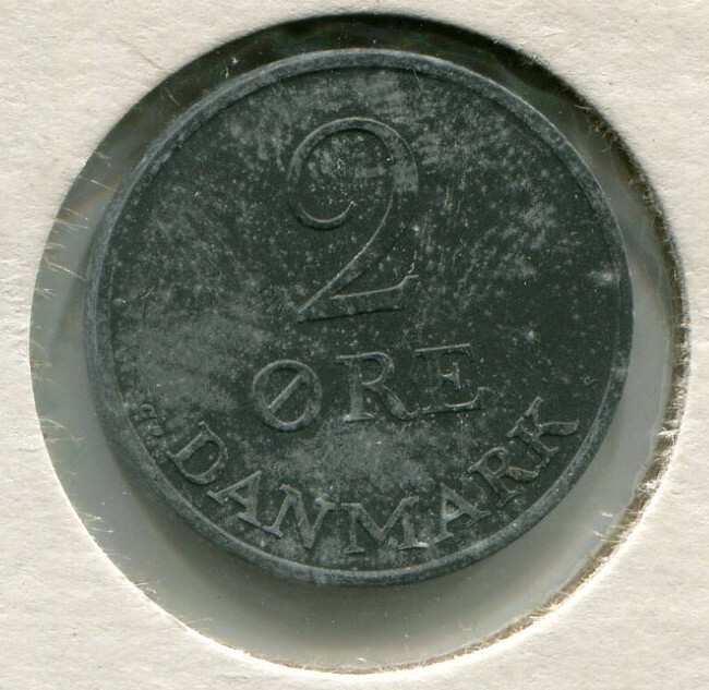 Foreign Coin - Denmark - 2 Ore (2 Øre) 1968