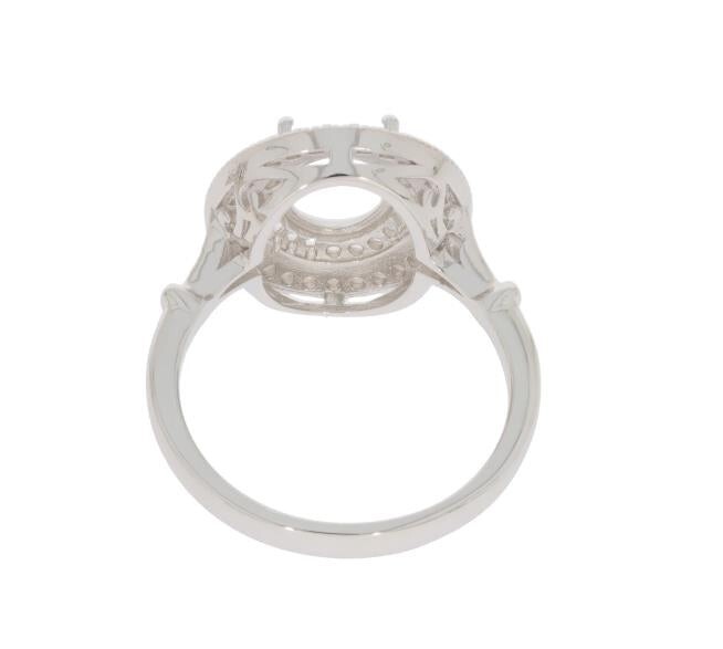 Sterling Silver Semi Mount Ring Setting Oval OV 9x7mm