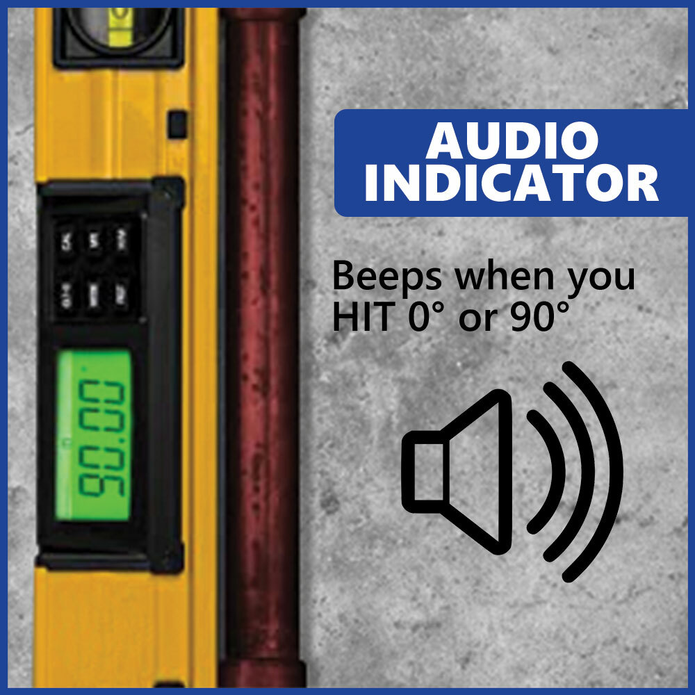 24 Inch Magnetic Digital Level with Bubble, Memory Functions and Protractor