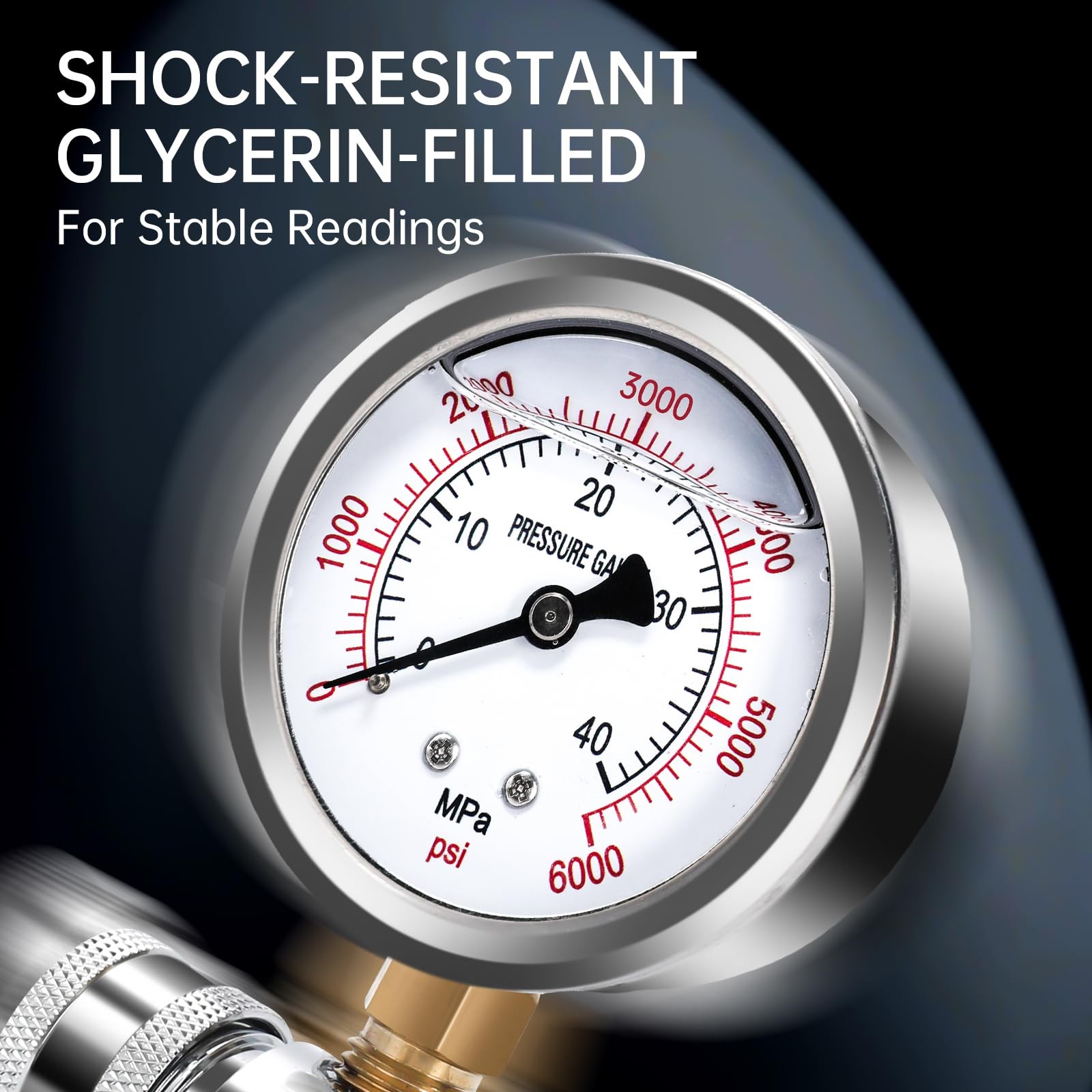 Pressure Washer Gauge 3/8 Inch Quick Connect Heavy-Duty New