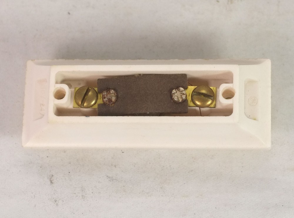 Vintage GE Lighted Doorbell Button White / Gold