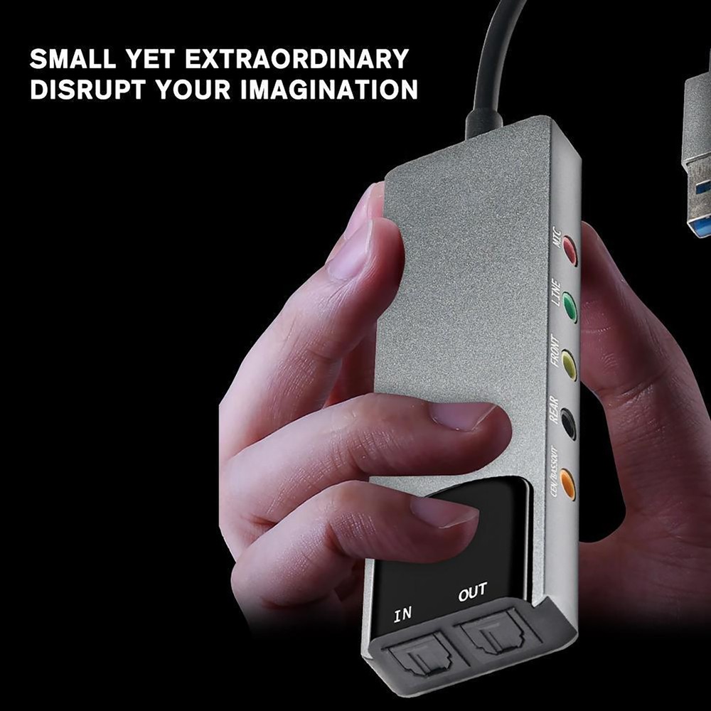 USB Sound Card 5.1 Channel External Multi-Function Audio Card SPDIF Optical