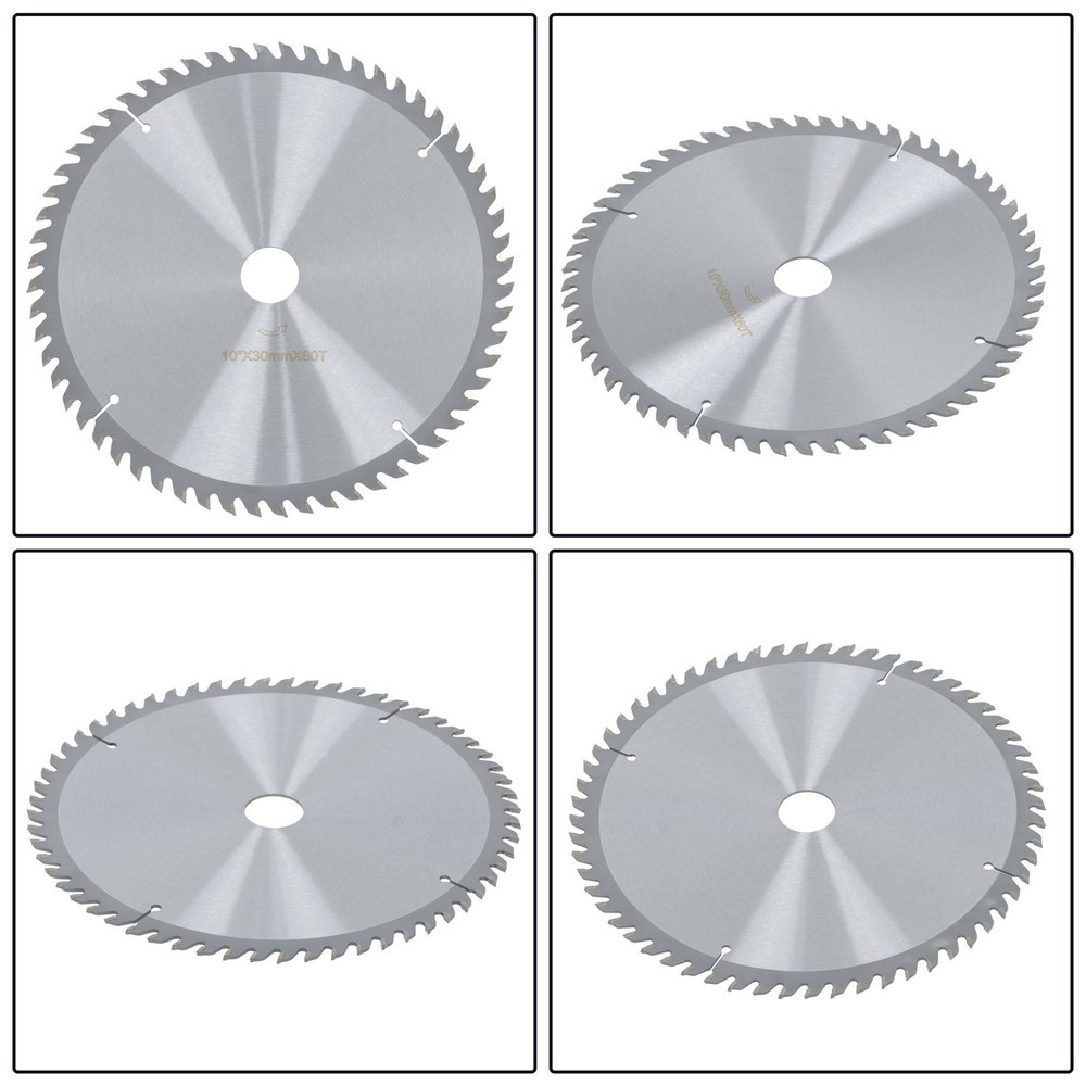 Professional 10"×30mm×60T Circular Blade - Fast Cutting for DIY Projects, Silver