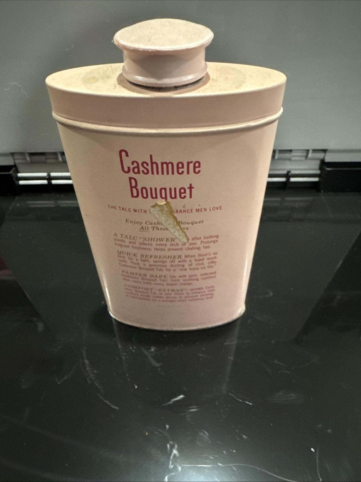 Vintage Cashmere Bouquet Talcum Powder 4 Oz For Display