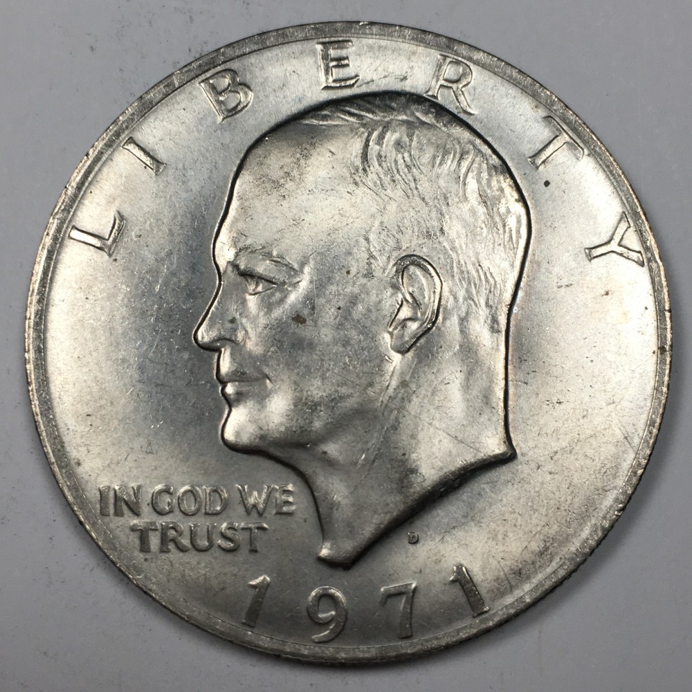 1971-D Type 2 Eisenhower Dollar - Mint State (MS) KM#203 - 8132