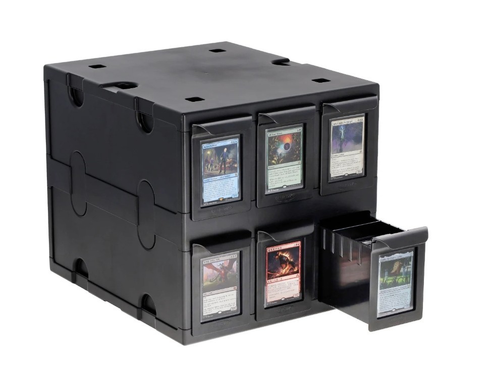 BCW 6 Drawer Collectable Card Catalog - Black Acid Free Plastic Storage Box