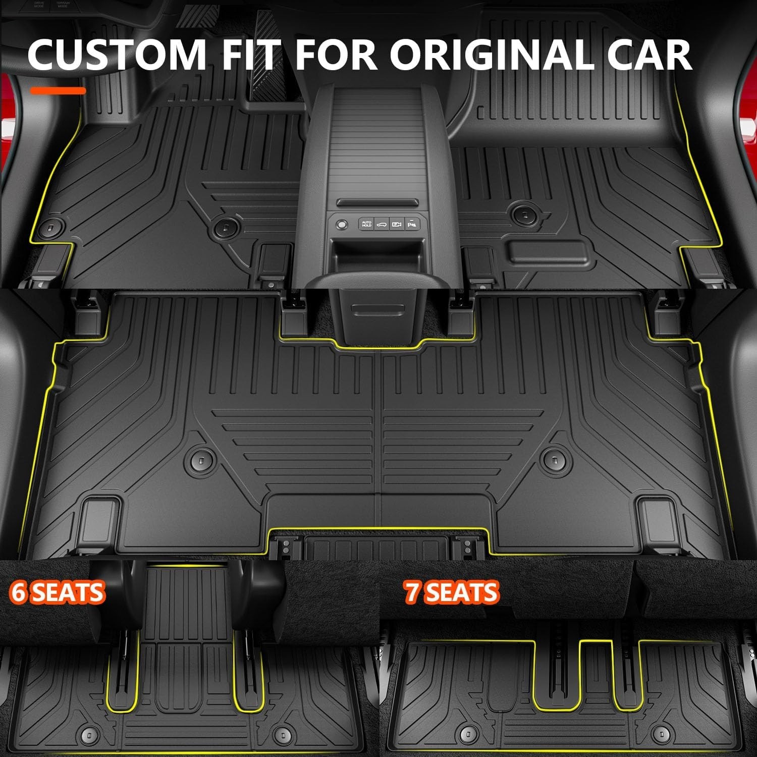 For 2024 2025 2026 Kia EV9 Floor Mat Cargo Mat Floor Liner Trunk Backrest Mats