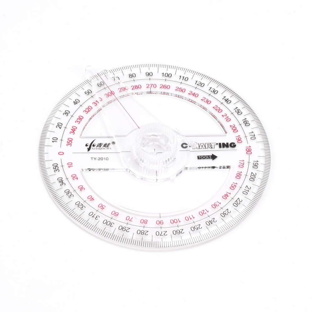 360° Protractor Set (20-Pack) – Clear Plastic Math Protractors for Geometry, ...