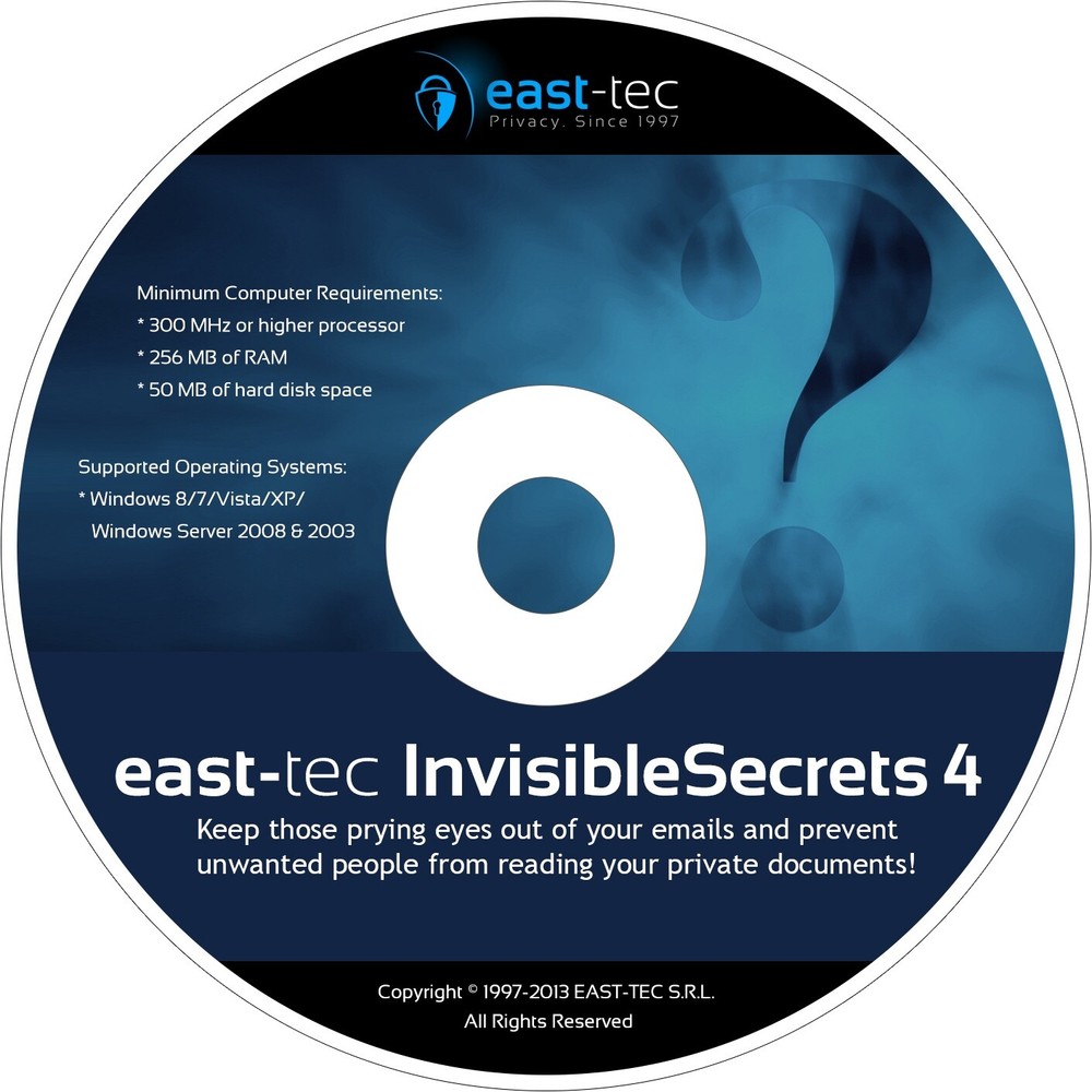 East-tec Invisible Secrets  Hide files sensitive data , Encrypt File Folder