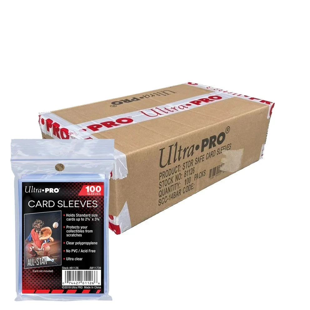 Sealed Case 100 Packs - Ultra PRO 2.5" x 3.5" Soft Trading Card Penny Sleeves