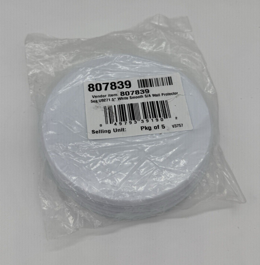 MP9268 Wall Protector 5 In. Smooth Surface Rigid Vinyl White 5 Pack New