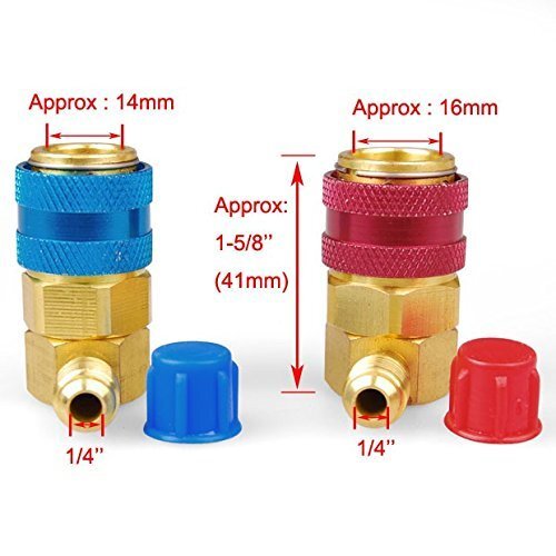 Quick Connector Adapter Conversion Coupler Auto A/C Manifold Gauge Low/High AC 2